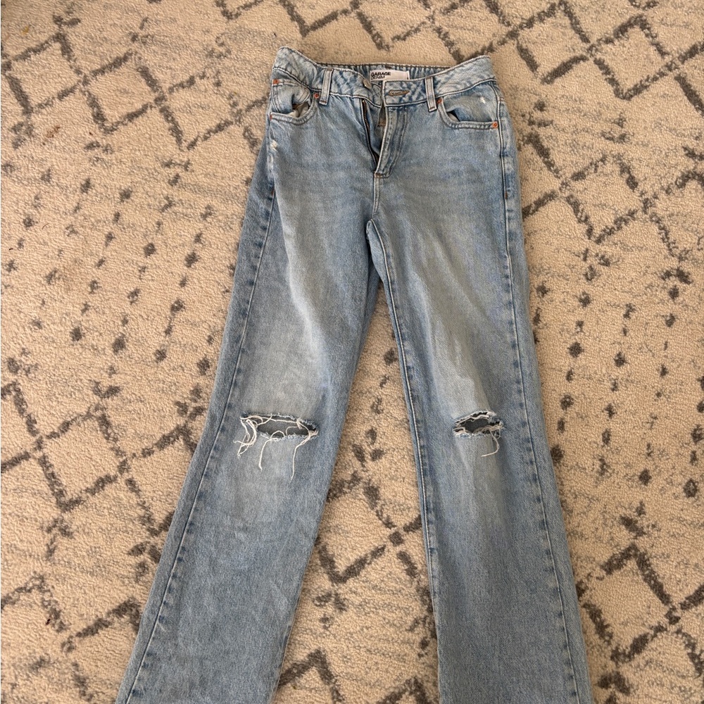 Garage Light Blue Straight Leg Jeans